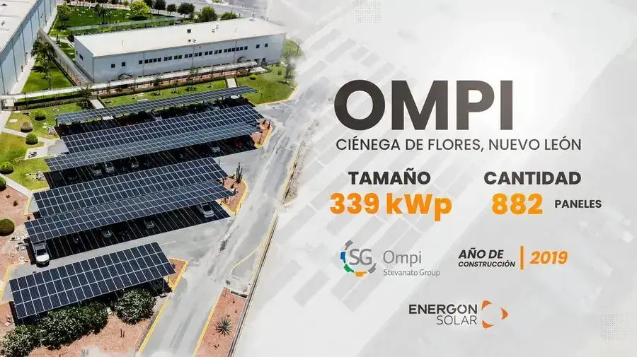 Proyecto solar Energon en OMPI: 339 kWp, 2019