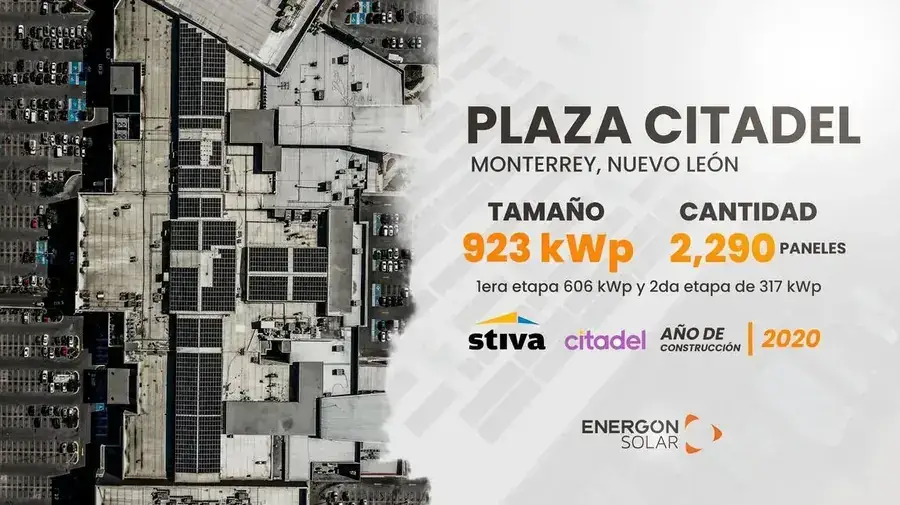 Proyecto solar Energon en Plaza Citadel: 923 kWp, 2020
