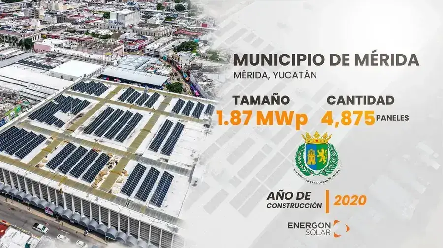 Proyecto solar Energon en Municipio de Mérida: 1.87 MWp, 2020