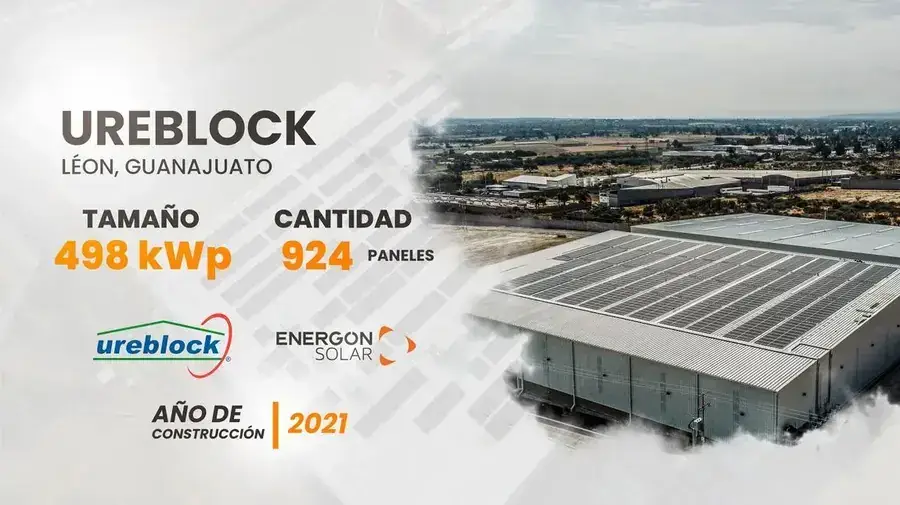 Proyecto solar Energon en Ureblock: 498 kWp, 2021