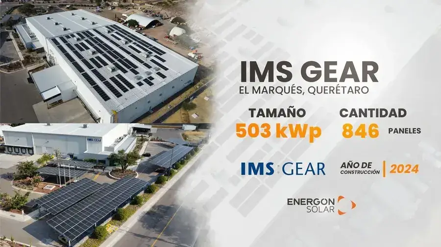 Proyecto solar Energon en IMS Gear: 503 kWp, 2024